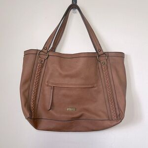 Jessica Simpson Brown Leather Tote Bag